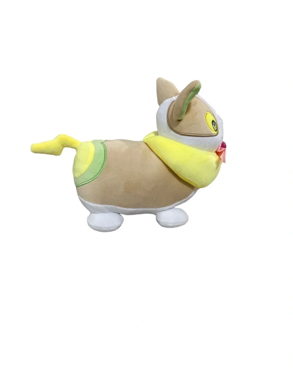 Plush Small Pokemon Toy in Yellow, Pink & Tan with Heart Bow